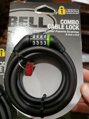 Bell Bicycle Combination Cable Lock 8mmx5ft Protective Cover Bb106 for sale online