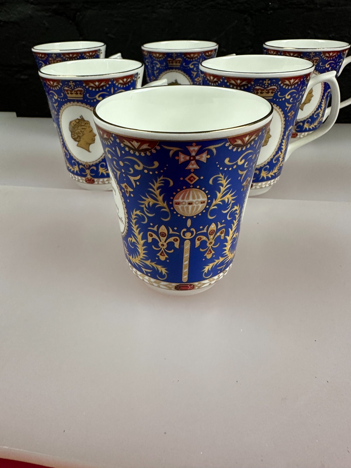 6 x Wade Ringtons 80th Birthday Of Queen Elizabeth II Tea Coffee Mugs 3.75" Set