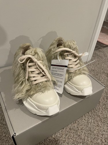 【K.RAMONE】 Rick Owens DRKSHDW Abstract Ramones Faux Fur - Size 37