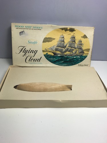 Flying Cloud Scientific Wood Clipper Ship Model Kit 167 New In Worn VTG Box Rare