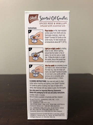 Glade Scented Oil Candle Refills Spiced Rose & Vanilla 7 Boxes Total 27 Candles