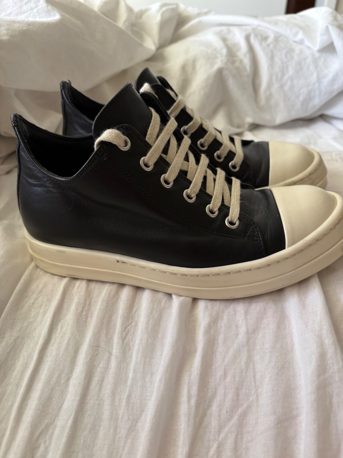 rick owens shoes women size 36 black leather low top