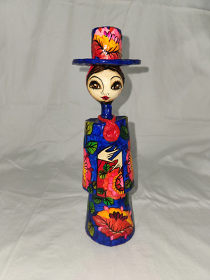 VTG - 1960's Abelardo Ruiz Papier Mache Mexican Folk Art Candle Holder