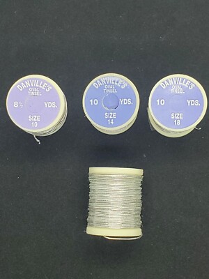 Danville's SILVER OVAL TINSEL Fly Tying Material You Pick Size