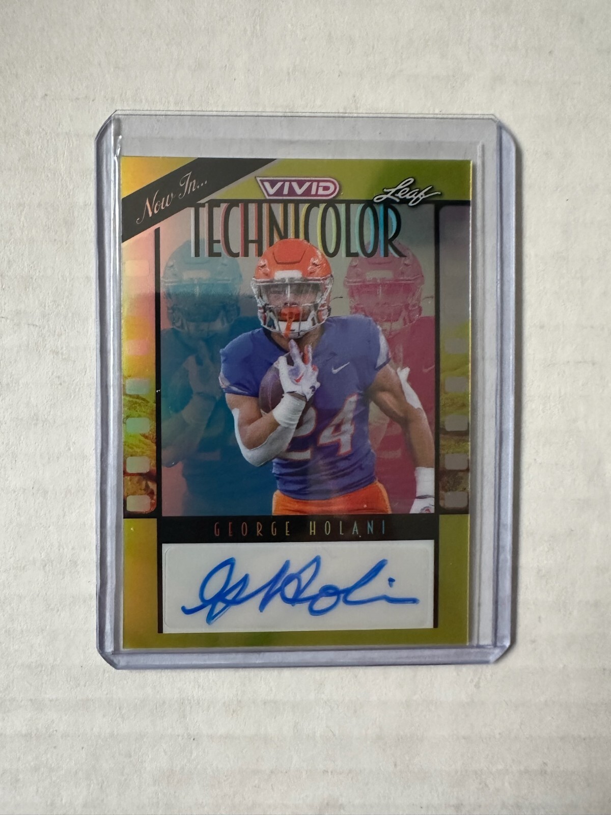 2024 Leaf Vivid Football George Holani Auto Autograph Card