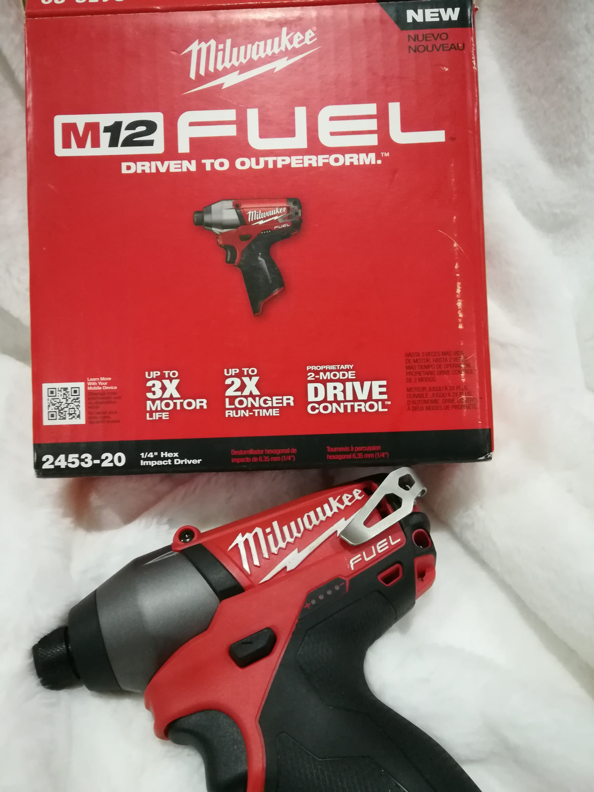 Milwaukee 2453-20 M12 FUEL Li-Ion 1/4 in. Hex Impact Driver New BARE TOOL