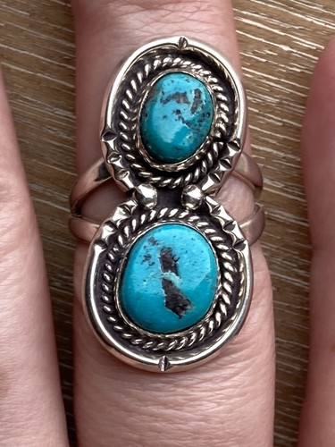 Native American Navajo￼ Sterling Silver Kingman Turquoise
