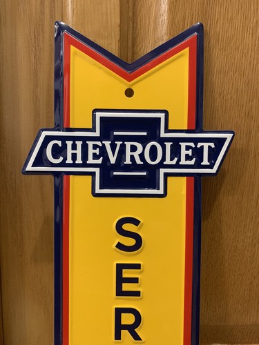 Chevrolet Service Garage Sign Arrow Vintage Style Wall Decor Tools Oil Gas Bar