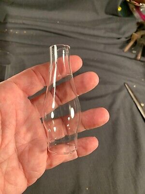 Glass Kerosene Miniature Oil Lamp Chimney 1&1/8 inch base 3&7/8 inches tall
