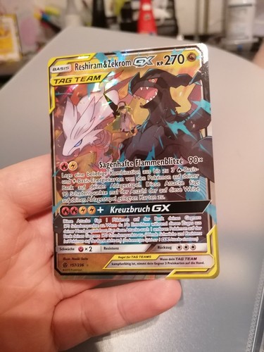 Pokemon Karte Reshiram Zekrom GX 157236 Holo Secret Rare Deutsch Boosterfri