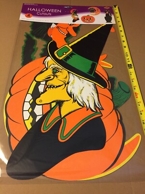 BEISTLE RETRO HALLOWEEN LARGE CUT OUTS 4 CT 1990 14'' - 23''