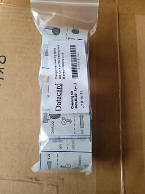 BRAND NEW Set of 2 Datacard 569946-001 Adhesive Printer Cleaning Sleeves 