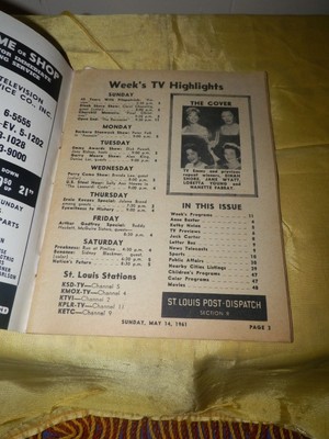 May 14, 1961 St. Louis Post-Dispatch TV Magazine-Dinah Shore, Jane Wyatt-More!