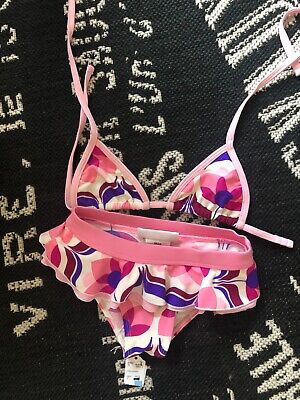 NEW BREAKING WAVES Sz 5 Pink Purple 2 Pc BIKINI Swim Suit Ruffle SKIRT Daisy 1