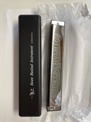 Swan 24 Holes Harmonica, Tremolo, C# Special tone, With Case, Steel  