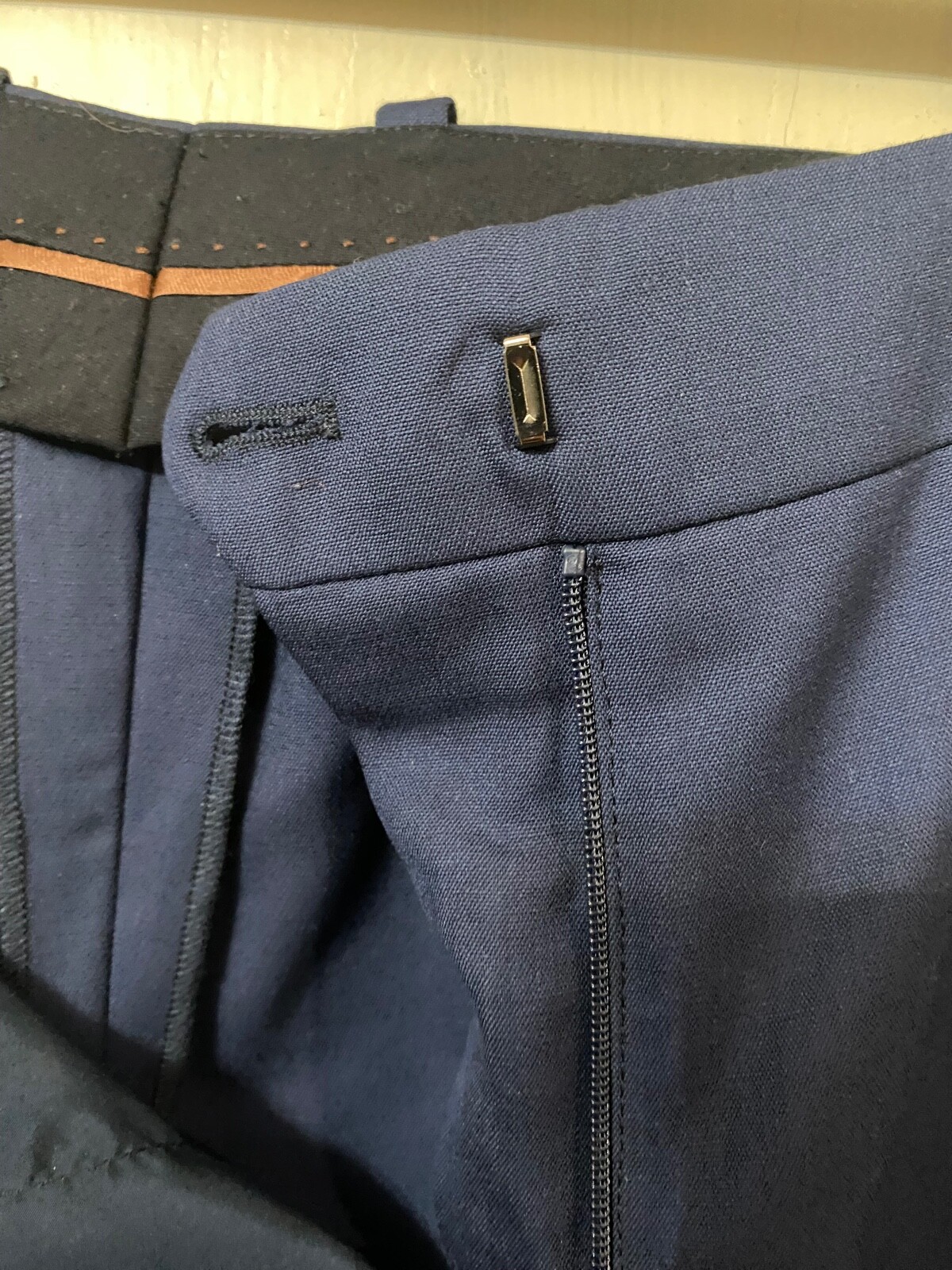 Pre-owned Loro Piana Ladies Navy Blue Wool Trousers Size 44 Originally $1650