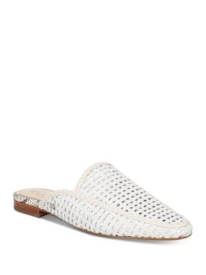 

SAM EDELMAN Женские белые кожаные шлепанцы Elva с квадратным носком на блочном каблуке, размер 5,5 м, белый, G9843L1