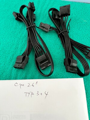 2 pcs  Corsair RM750  RM850  6 Pin Plug to 4 Molex Plug  Modular  Power  Cable