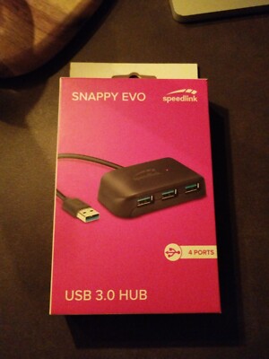 Speedlink SNAPPY EVO USB Hub 4-Port USB 3.0 Passiver Verteiler Splitter Adapter