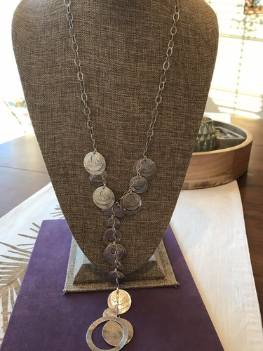 N2110 Silpada Designs Waterfall Sterling Silver Disc Necklace