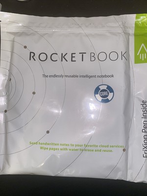 NEW Rocketbook Smart Reusable Notebook & Pen Light Blue/Teal  Lined Lettersize