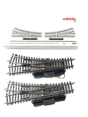 Marklin HO K-Track 2263 pair of right hand turnouts new in box with motors