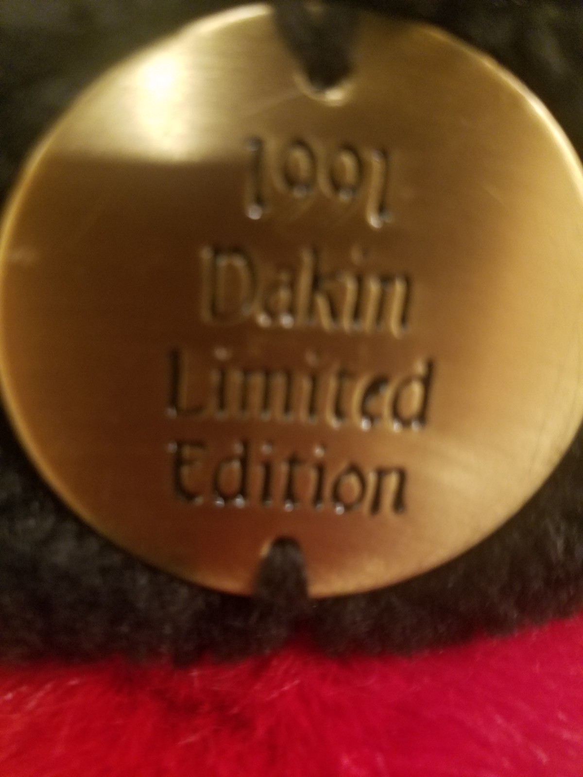 1991 Dakin Limited Edition Red Teddy Bear with movable legs and tag