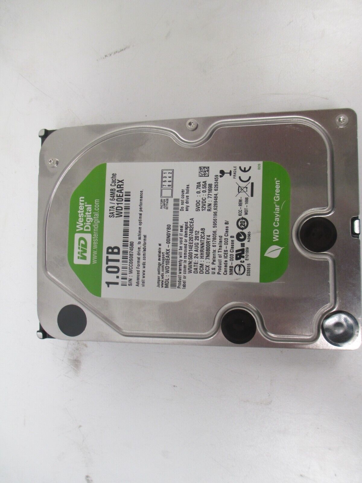 Western Digital WD Caviar Green 1.0TB 3.5 HDD SATA WD10EARX Western Digital WD Caviar Green 1.0TB 3.5 HDD SATA WD10EARX