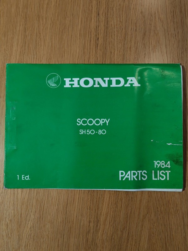 Org. Honda Scoopy Sh50-80 Parts List Teilekatalog 1984 Oldtimer Motorrad Roller