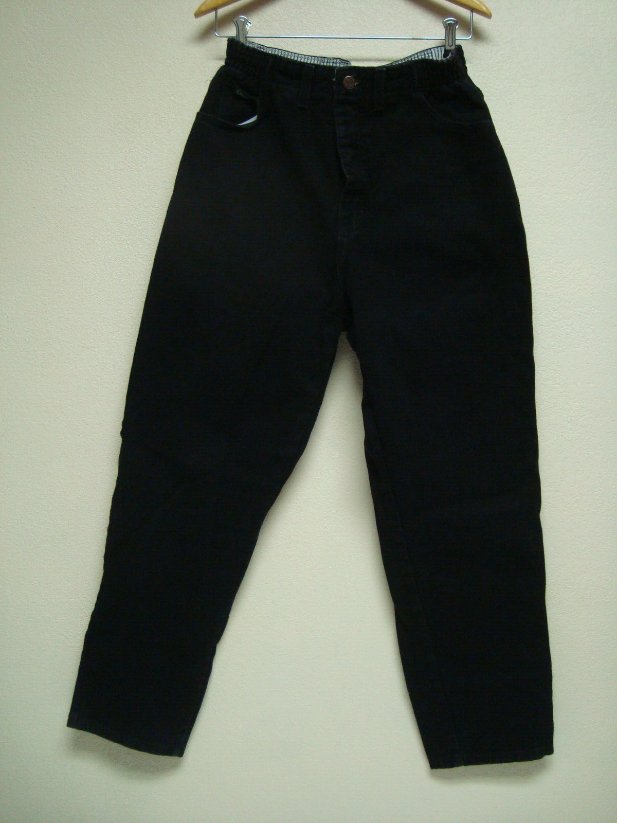 Womens Size 12p Side Elastic At The Waist Straight Black Denim