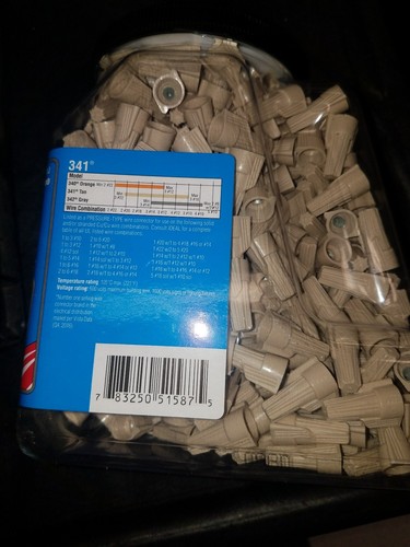 IDEAL 30-641 Twister Wire Nut 341, Tan, jug of 500 GREAT DEAL FREE SHIPPING BUY!