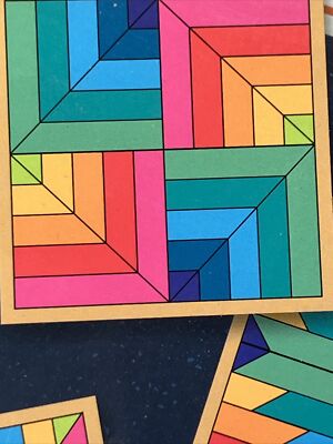 Pattern Play Color by Design Wooden Blocks Cards Pre-School Mindware  3+ years