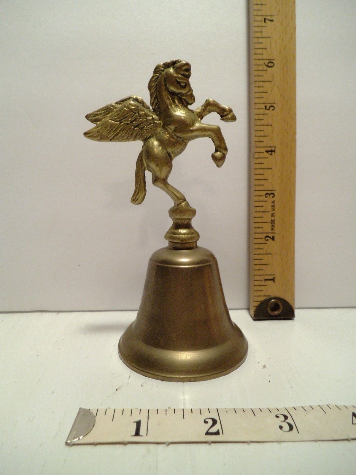 VINTAGE BRASS BELL PEGASUS WINGED HORSE 5 3/4