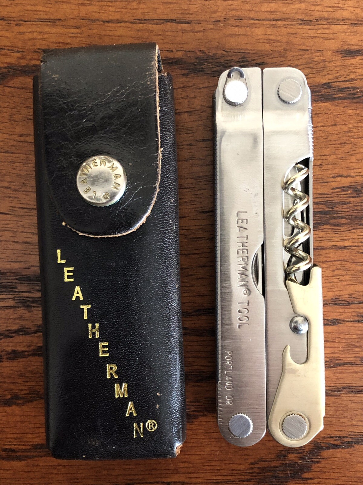 Retired Leatherman FLAIR Picnic Pocket Survival Multi Tool w Leather Sheath