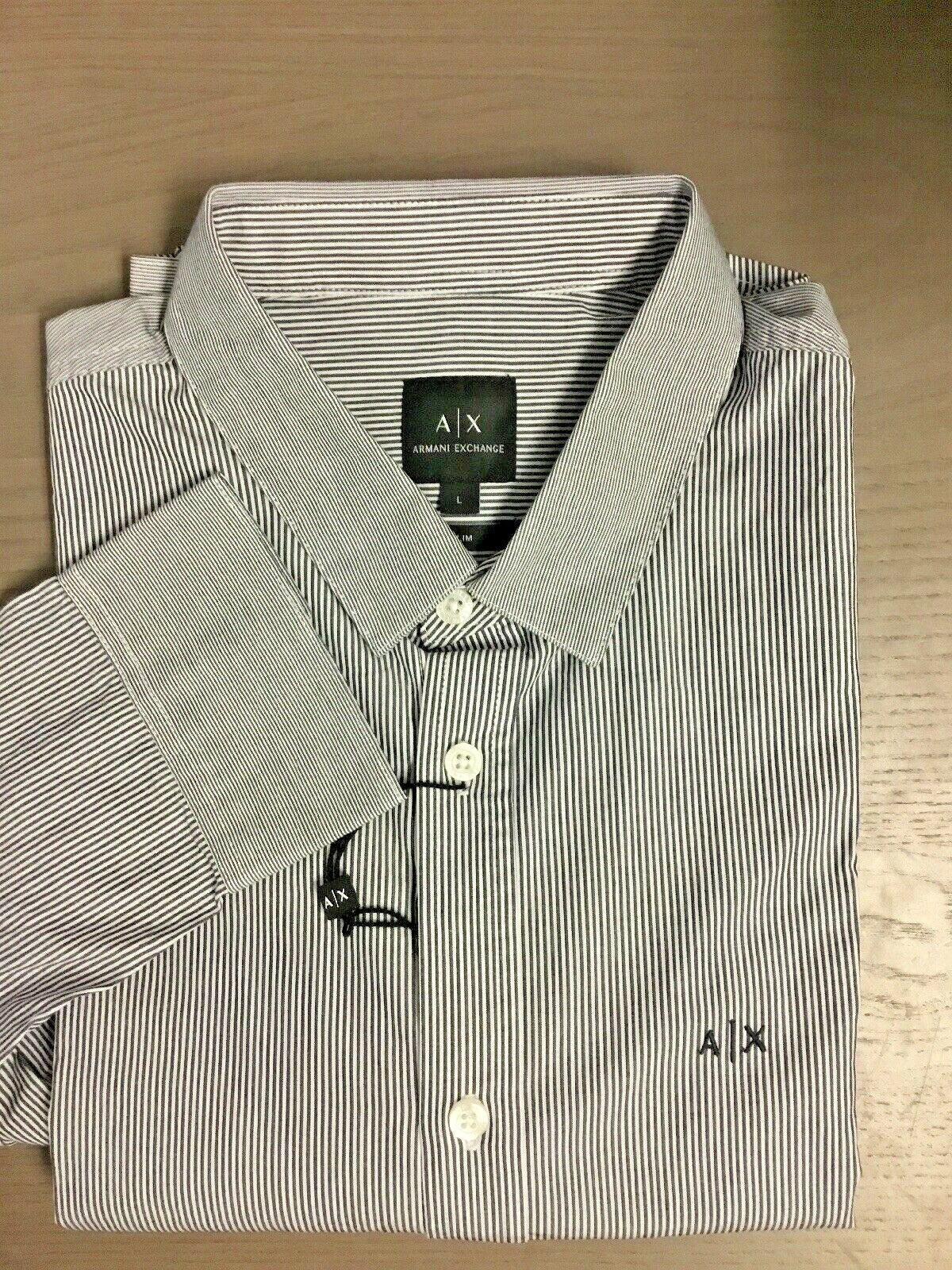Armani Exchange A/X Shirt,Black Pinstriped, S | eBay