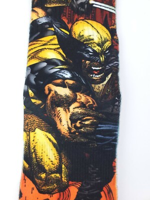 Bioword X-Men Marvel Wolverine Comics Crew Socks Size 10-13 (Shoe Size 8-12)