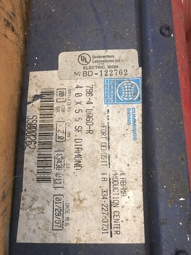 Large Sunoco Single Sided Light up Sign