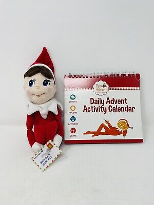 Christmas Elf On The Shelf Boy Plush w/Daily Advent Activity Calendar & Stickers