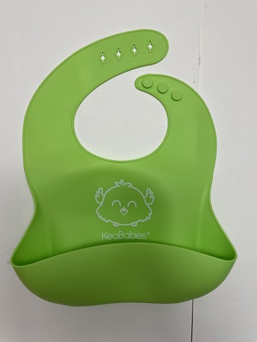 Set Of 2 Silicone Baby Bibs Happy Healthy Parent Stain Protection Blue Green NEW