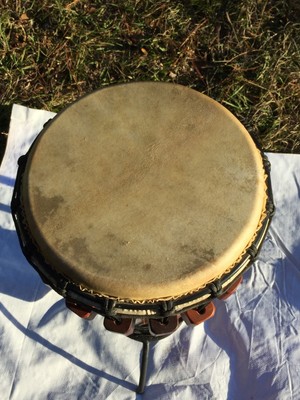 Very Fine Handmade Mixed Hard Wood Ashiko Drum W Tuners One of a Kind