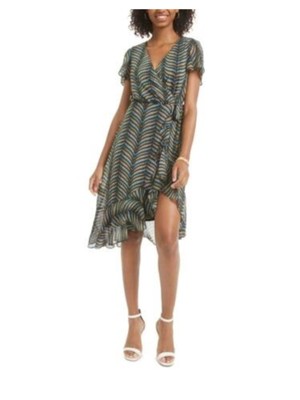 

CITY STUDIO Женское зеленое платье с завязками на подкладке и развевающимися рукавами для юниоров, Зеленый