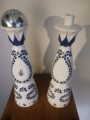 Lot Of 2 Clase Azul Reposado Tequila White And Blue Empty Bottle 750ml READ