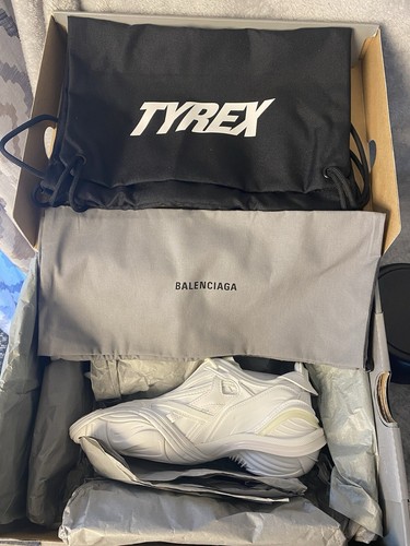 Pre-owned Balenciaga White Rubber And Mesh Tyrex Sneakers Monochrome Size Eu 36/us 5.5