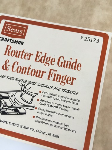 Sears Craftsman Router Edge Guide & Contour Finger 9-25173 Manual Vintage
