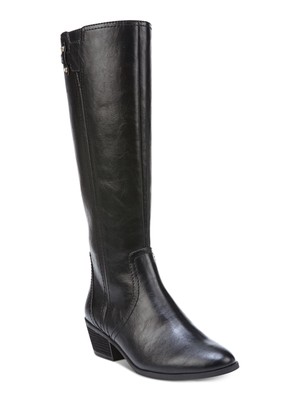 Женские ботинки для верховой езды DR SCHOLLS с черным ремешком и блестящим миндалевидным носком на блочном каблуке длиной 8 М