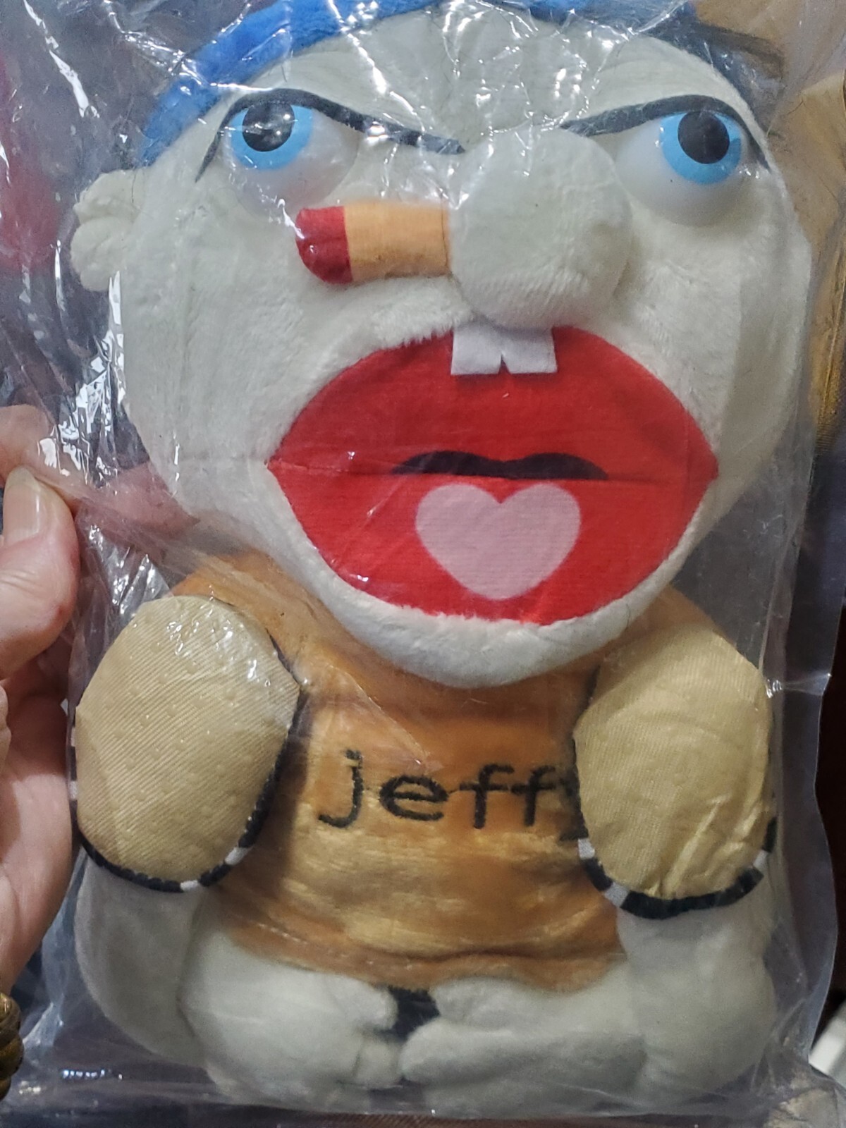 Plush JEFFY stuffed doll Approx 16" NIP unbranded