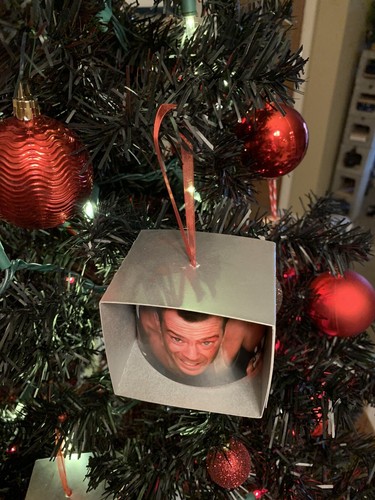 The Original Die Hard Bruce Willis John McClane Vent Scene Christmas Ornament