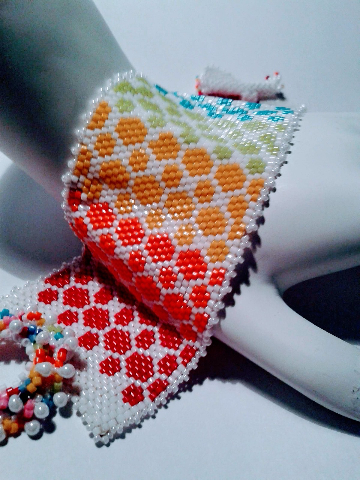 Rainbow Peyote Bracelet Handcrafted Jewelry Women