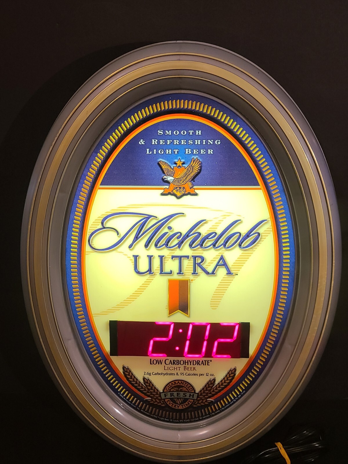 TESTED GOOD NEW BULB Vintage 2005 Michelob Ultra Beer Sign TESTED GOOD NEW BULB Vintage 2005 Michelob Ultra Beer Sign