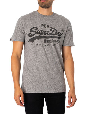 

Мужская футболка с логотипом Superdry, серая, Grey, M1011926A-ZUC
